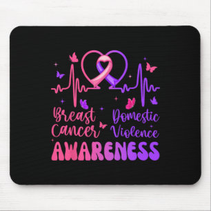 Domestic Violence Breast Cancer Awareness Month He Mouse Pad