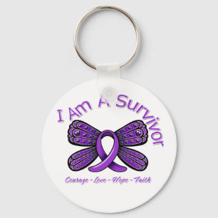 Domestic Violence Butterfly I Am A Survivor Key Ring