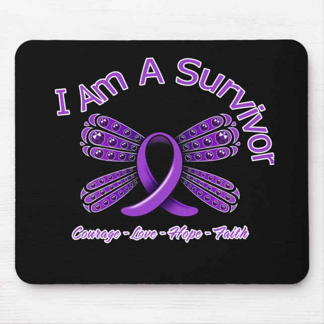 Domestic Violence Butterfly I Am A Survivor Mouse Pad (Front)