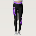 Domestic Violence DV Awareness Purple Ribbon Leggings<br><div class="desc">This design was created through digital art. It may be personalised by clicking the customise button and changing the colour, adding a name, initials or your favourite words. Contact me at colorflowcreations@gmail.com if you with to have this design on another product. Purchase my original abstract acrylic painting for sale at...</div>