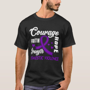 Domestic Violence  Hope Cure Purple Ribbon Gifts T-Shirt