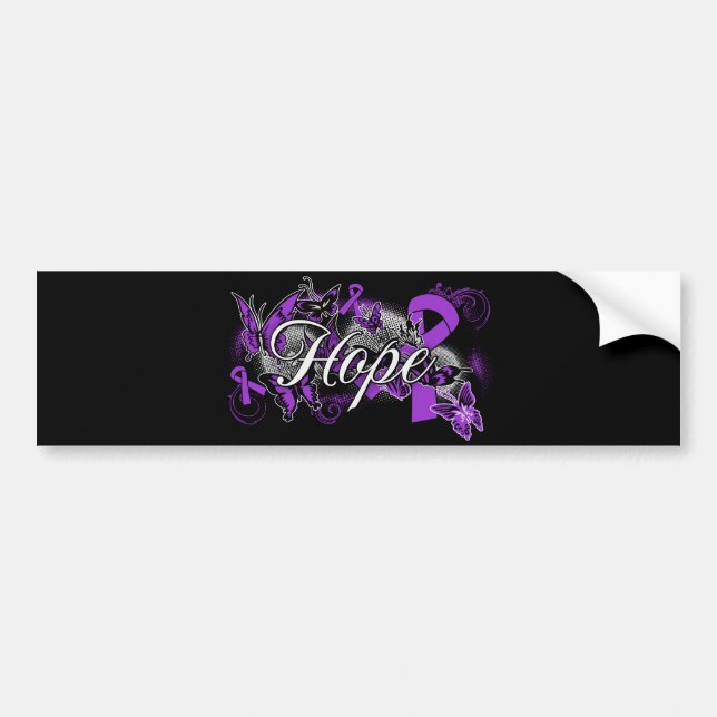 Domestic Violence Hope Garden Ribbon Bumper Sticker (Front)