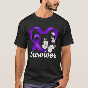 Domestic Violence Survivor purple heart butterflie T-Shirt