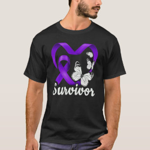 Domestic Violence Survivor purple heart butterflie T-Shirt