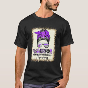 Domestic Violence Warrior Ribbon Purple Awareness T-Shirt