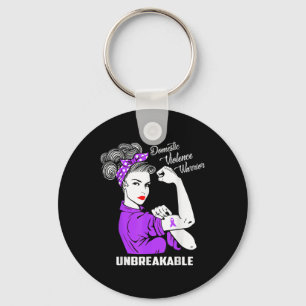 Domestic Violence Warrior Unbreakable Awareness Gi Key Ring