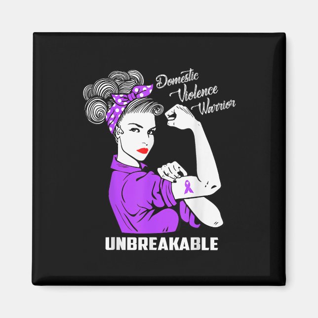 Domestic Violence Warrior Unbreakable Awareness Gi Magnet (Front)