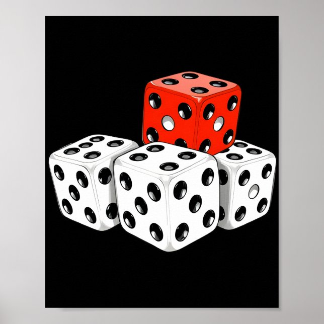 Dominant Red Dice - Strategic Game Theme Poster (Front)