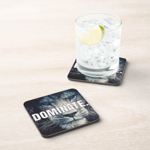 Dominate - Lion Motivational Coaster