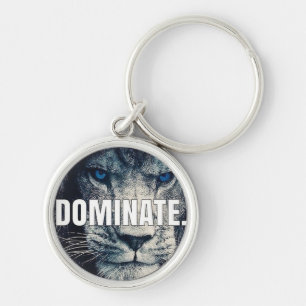 Dominate - Lion Motivational Key Ring