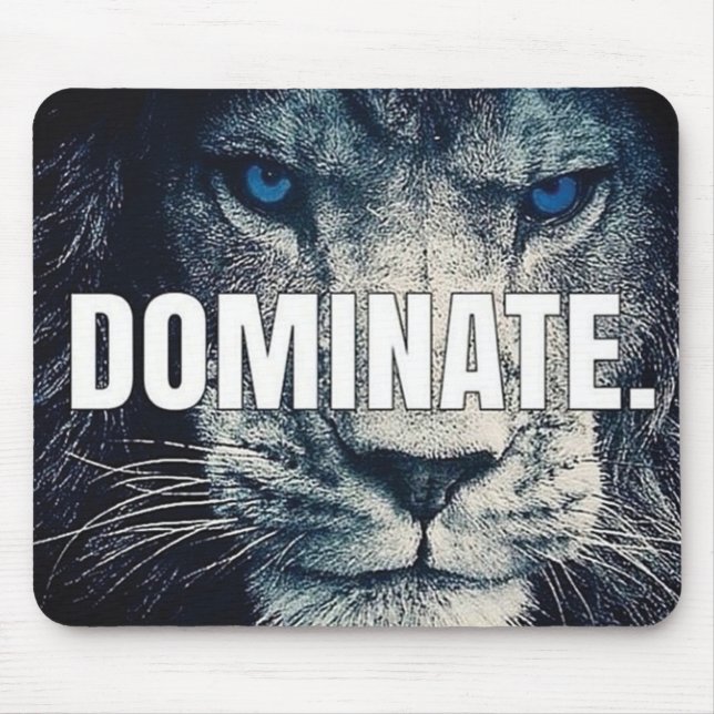 Dominate - Lion Motivational Mouse Pad (Front)
