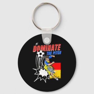 Dominate The Pitch Soccer Player Action Germany Fl Key Ring