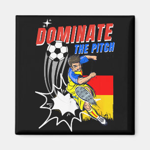 Dominate The Pitch Soccer Player Action Germany Fl Magnet