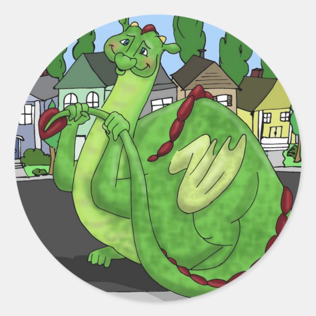 Dominic Dragon Classic Round Sticker (Front)