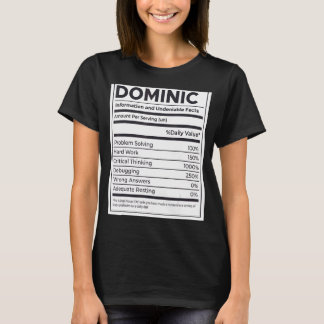 Dominic Nutrition Information Problem Solving Hard T-Shirt
