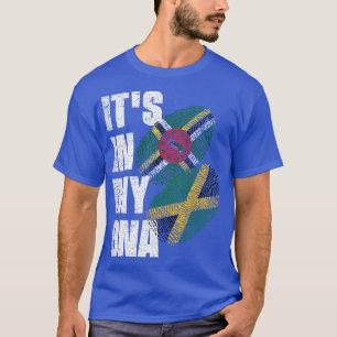 Dominica And Jamaican Mix DNA Flag Heritage T-Shirt