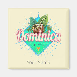 Dominica Caribbean Retro Vacation Vintage Island Magnet