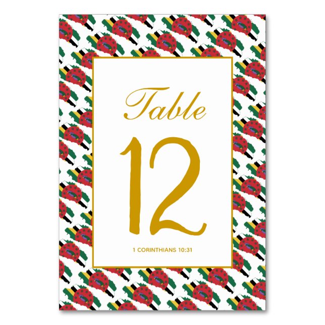 DOMINICA Celebration Wedding Banquet Table Number (Front)