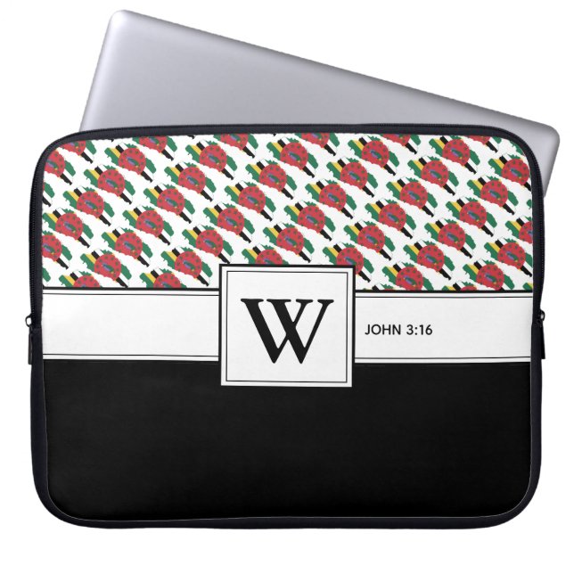DOMINICA Christian Scripture Laptop Monogram Sleeve (Front)