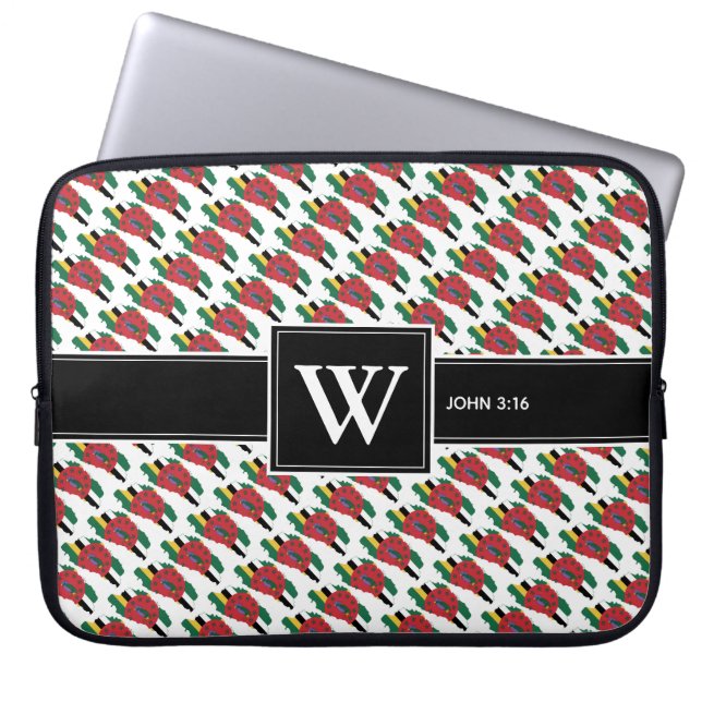 DOMINICA Christian Scripture Monogram laptop Sleeve (Front)