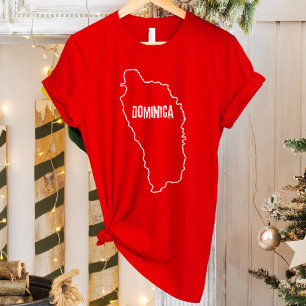 Dominica Country Map Dominican Border Line Outline T-Shirt