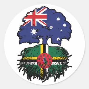 Dominica Dominican Australian Australia Tree Roots Classic Round Sticker