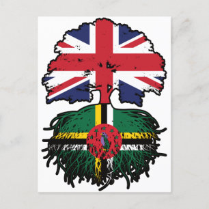 Dominica Dominican British UK Tree Roots Flag Postcard