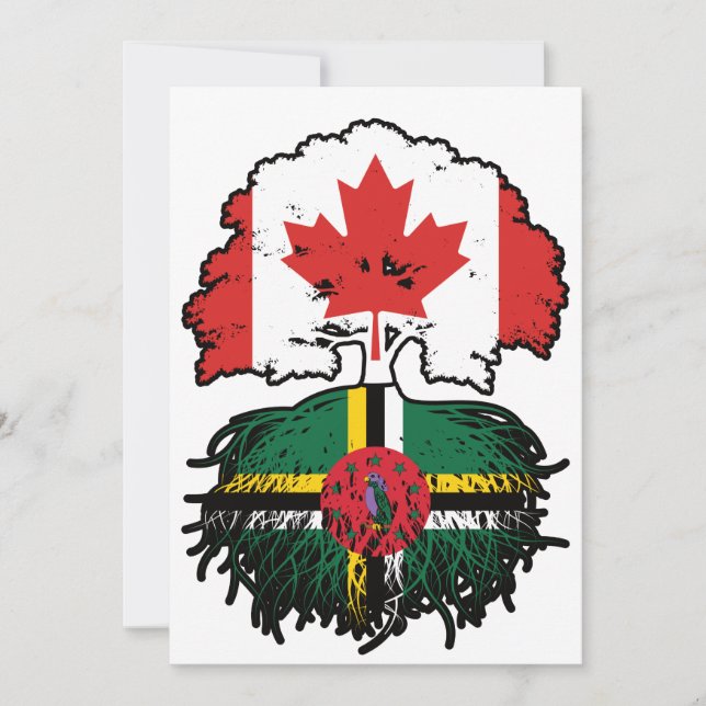 Dominica Dominican Canadian Canada Tree Roots Flag Invitation (Front)