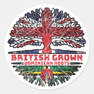 Dominica Dominican Uk United Kingdom British Tree Classic Round Sticker