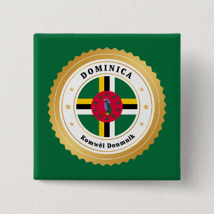 Dominica Flag 15 Cm Square Badge