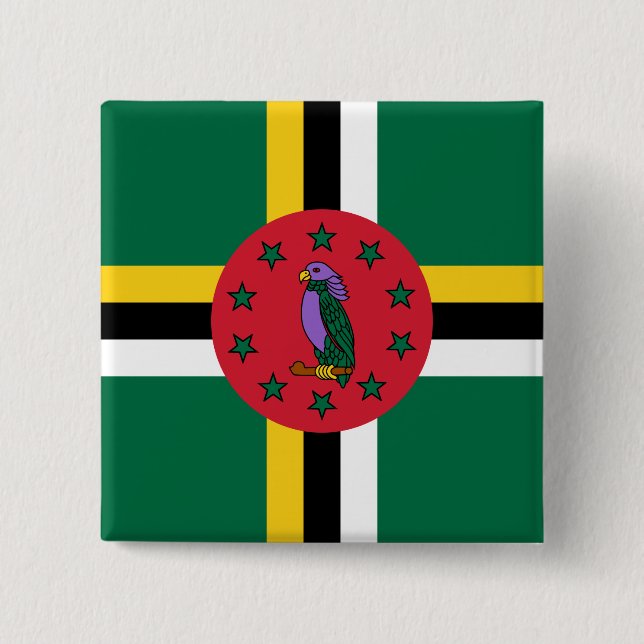 Dominica Flag 15 Cm Square Badge (Front)