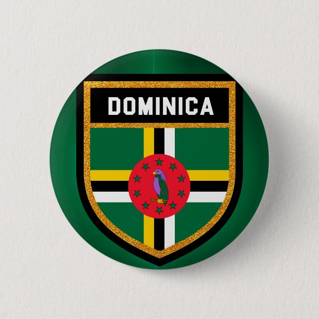 Dominica Flag 6 Cm Round Badge (Front)