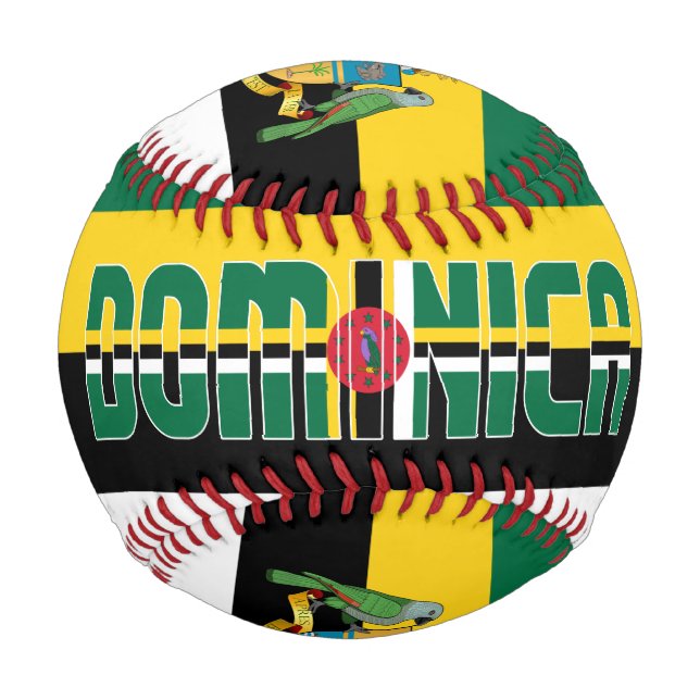 Dominica Flag and Coat of Arms Patriotic Baseball (Front)