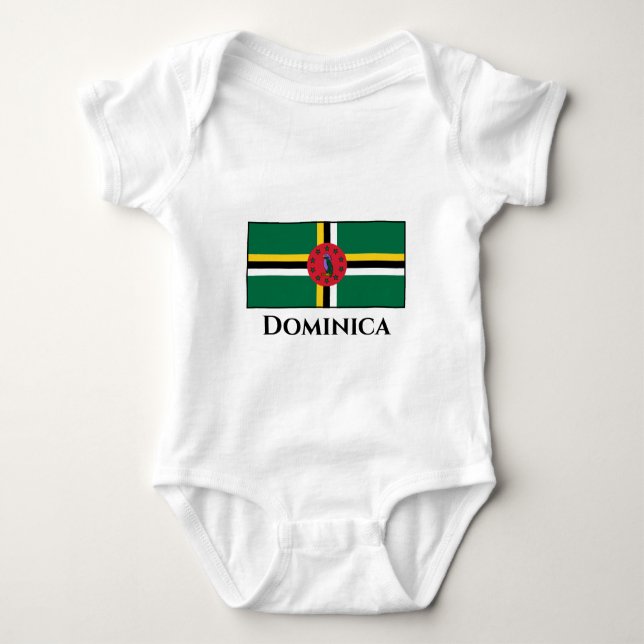 Dominica Flag Baby Bodysuit (Front)