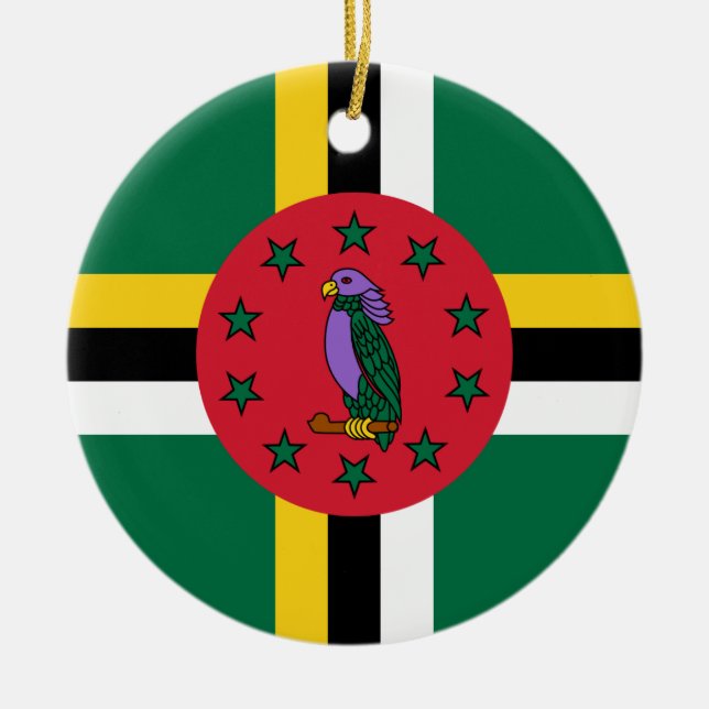 Dominica Flag Ceramic Ornament (Front)