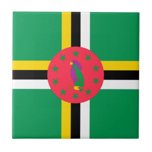 Dominica flag ceramic tile