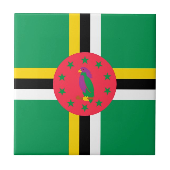 Dominica flag ceramic tile (Front)