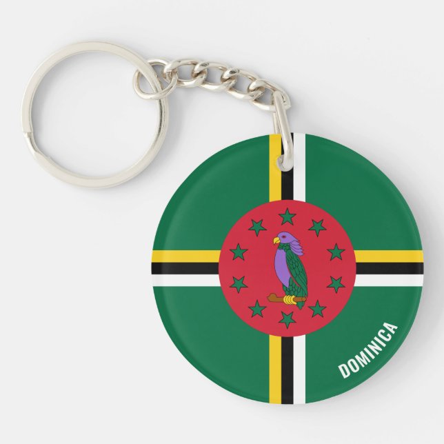 Dominica Flag Charming Patriotic Key Ring (Front)