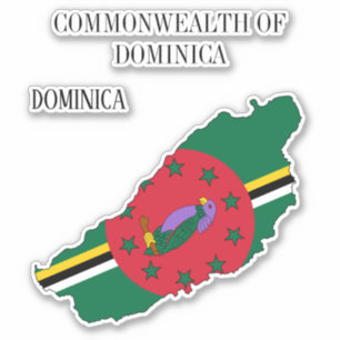 Dominica Flag Charming Patriotic Map
