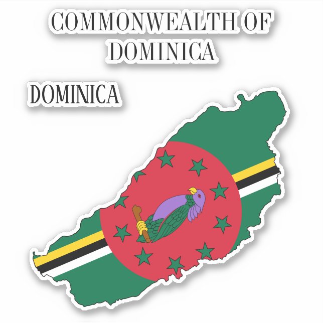 Dominica Flag Charming Patriotic Map (Front)