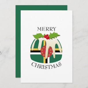 DOMINICA FLAG   Christmas Pudding   Festive Holiday Card