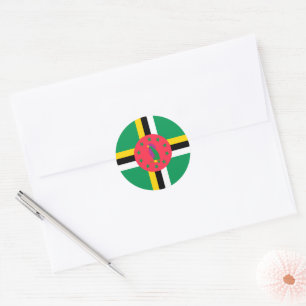 Dominica flag classic round sticker