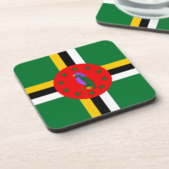 Dominica Flag  Coaster (Left Side)