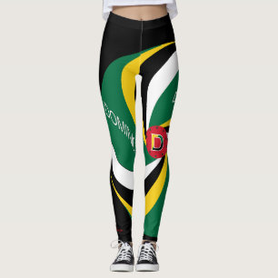 Dominica flag colour leggings