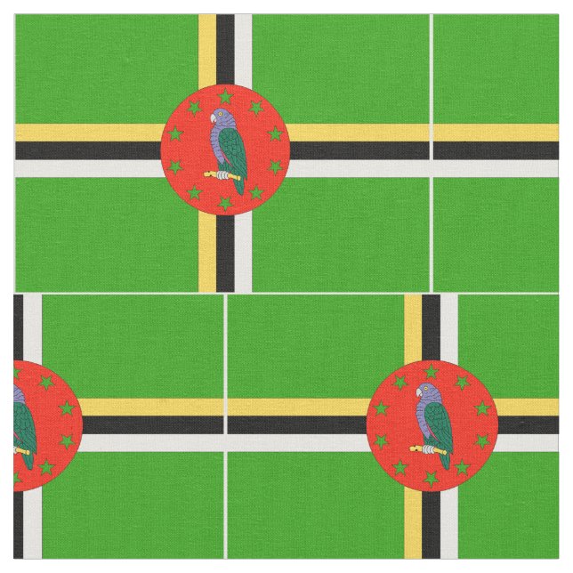 Dominica Flag Fabric (Close Up)