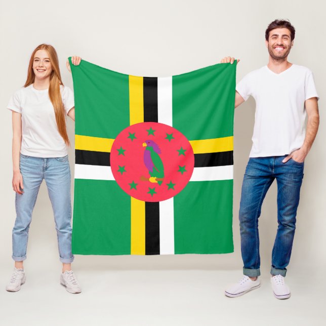 Dominica flag fleece blanket (In Situ)