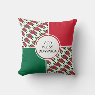 DOMINICA Flag GOD BLESS Patriotic Cushion