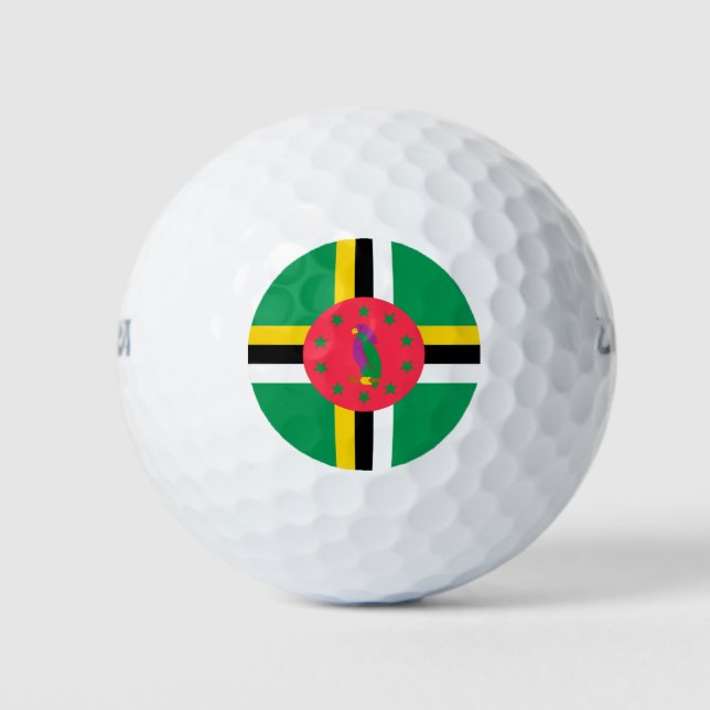 Dominica flag golf balls (Front)