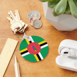 Dominica flag key ring