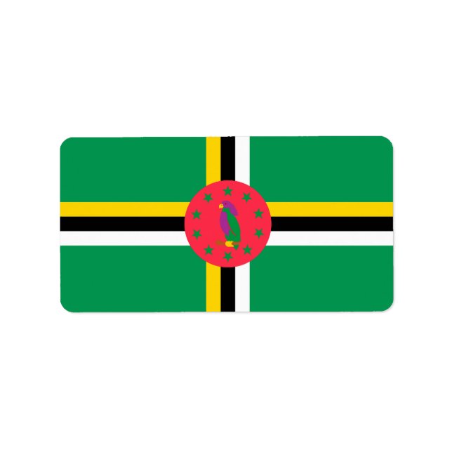 Dominica flag label (Front)